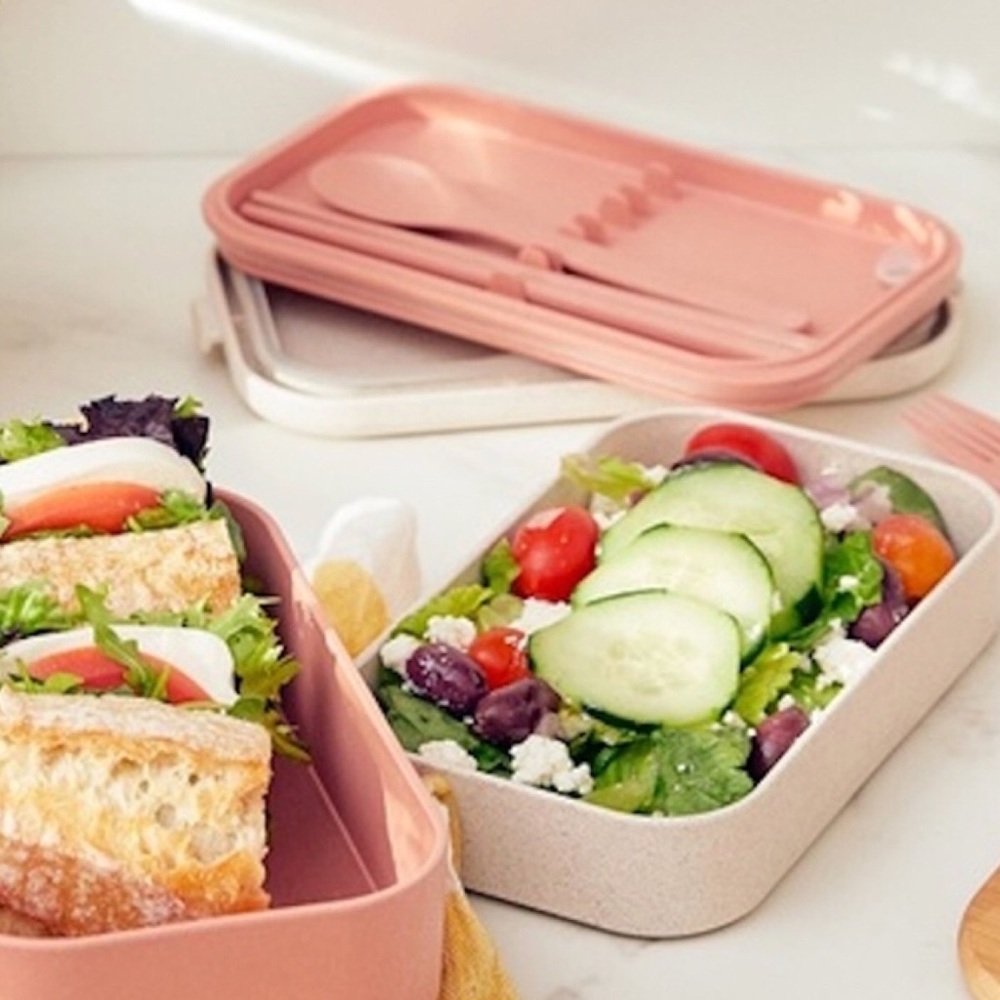 Our Place The Lunch Box pink set with chopsticks, knife, spoon, fork fabfitfun